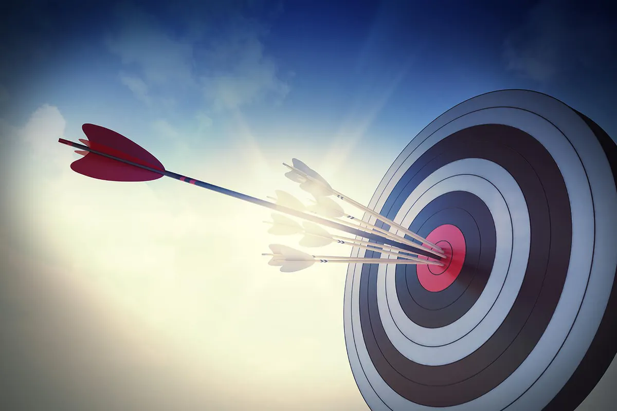 Arrows in the centre of a target